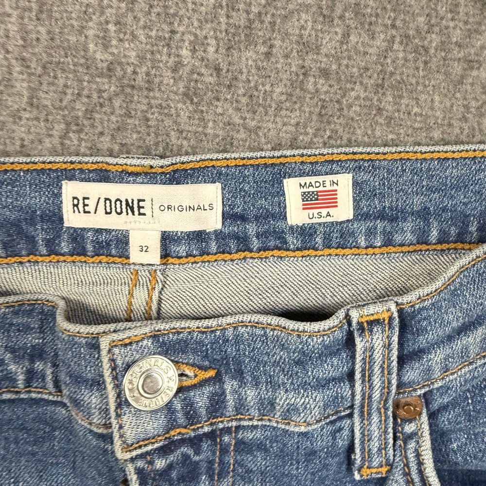RE/DONE Originals Womens High Rise Kick Flare Jeans Blue Size 32 Made in USA - Picture 8 of 13